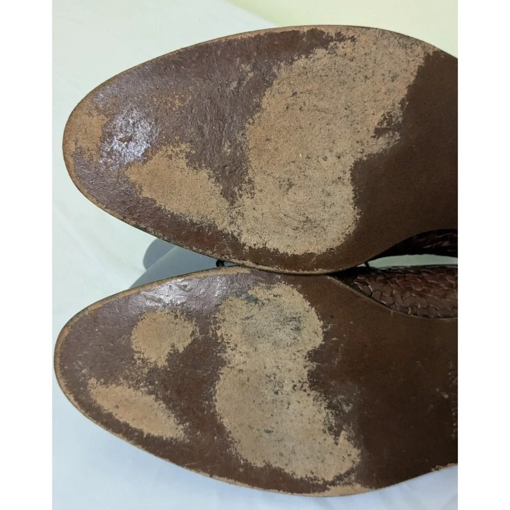 Johnston & Murphy Domani Brown Leather Cap Toe Basketweave Lace Oxford 12M Italy